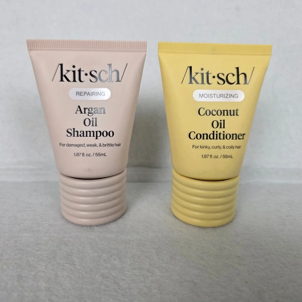 Kitsch Travel Size Argan Oil Shampoo and Coconut Oil Conditioner Set 1.87oz NEW